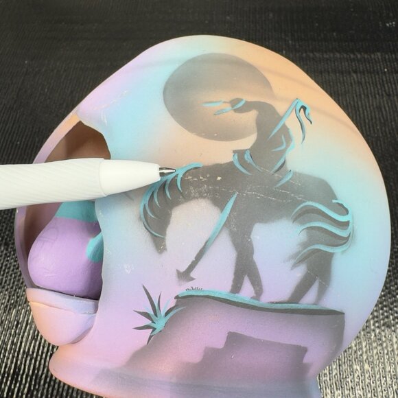 J Vincent Studios Art Pottery Southwest Cut Out Vase Vessel Decorative Signed - Picture 4 of 12